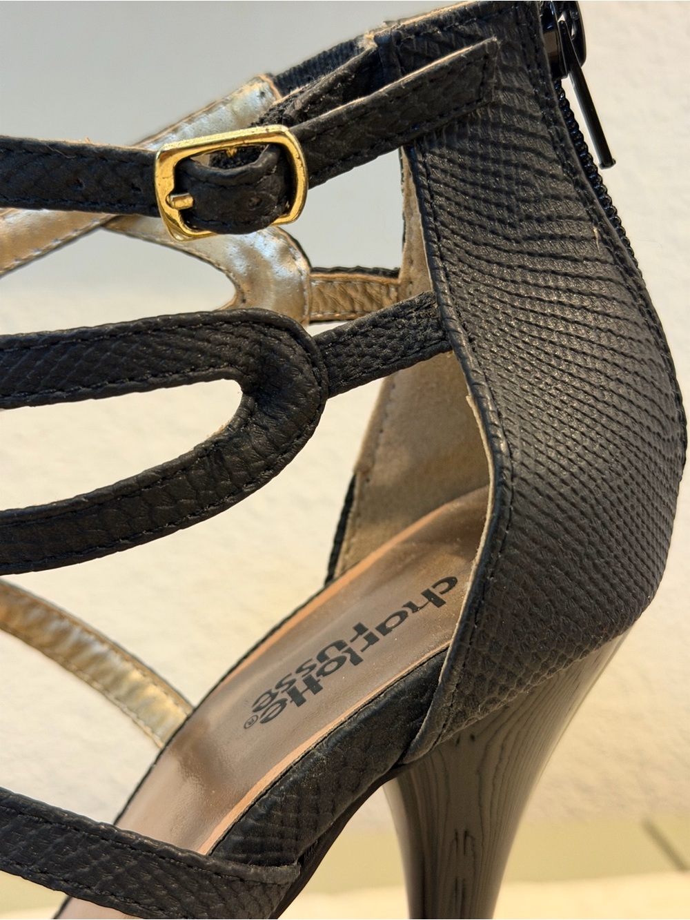 Charlotte Russe Black Strappy Platform Stiletto Sandals - Picture 3 of 10